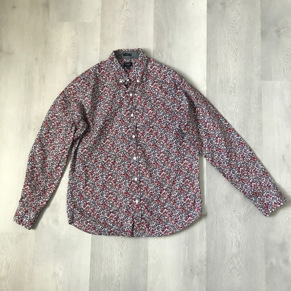 J CREW MENS SHIRT BUTTON DOWN LONG SLEEVE COLLARED LARGE